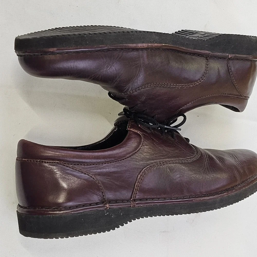 Florsheim Comfortech Mens 12 D‎ Burgundy Leather Oxford Dress Shoes Vibram 70327